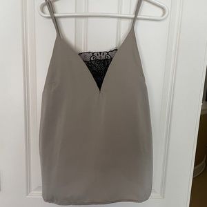 Silver/Grey Cami with black lace insert Large